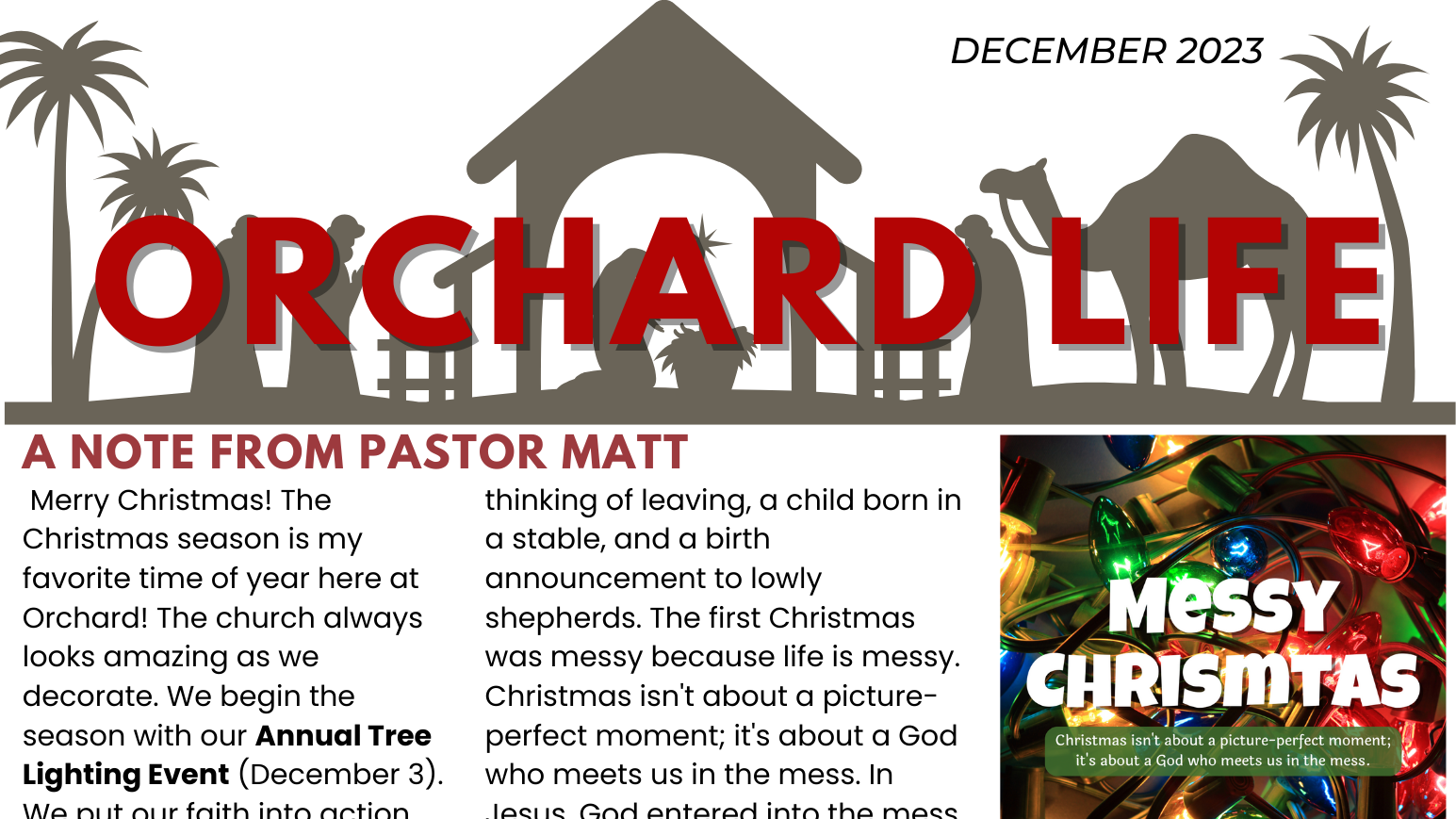 Orchard Life Monthly Newsletter December 2023