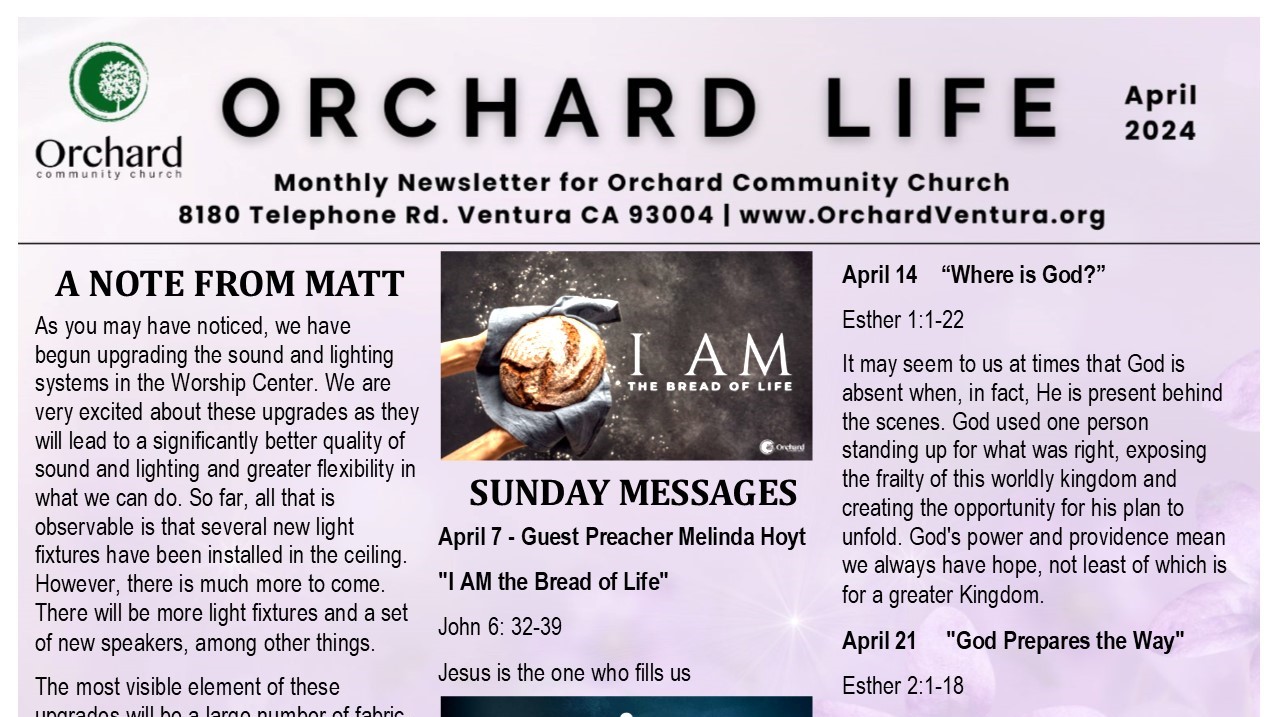 Orchard Life Newsletter - April 2024